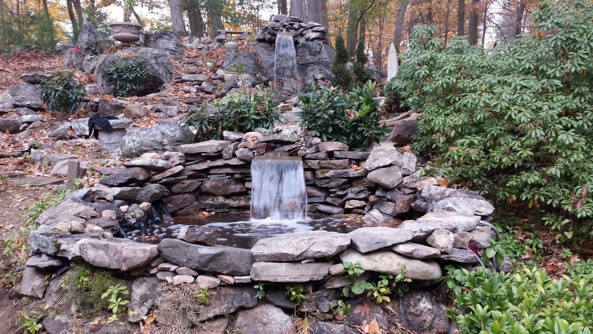 Water Garden & Landscape Waterfall Installation in Madison, CT by Normal Aquatics